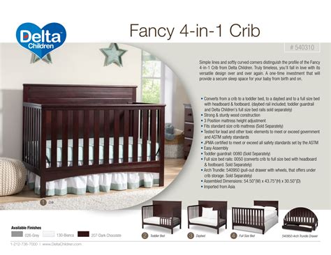 5 Inches (D) Features 3-in-1 Convertible Cribs, Adjustable Height, Converts to a. . Delta crib instructions